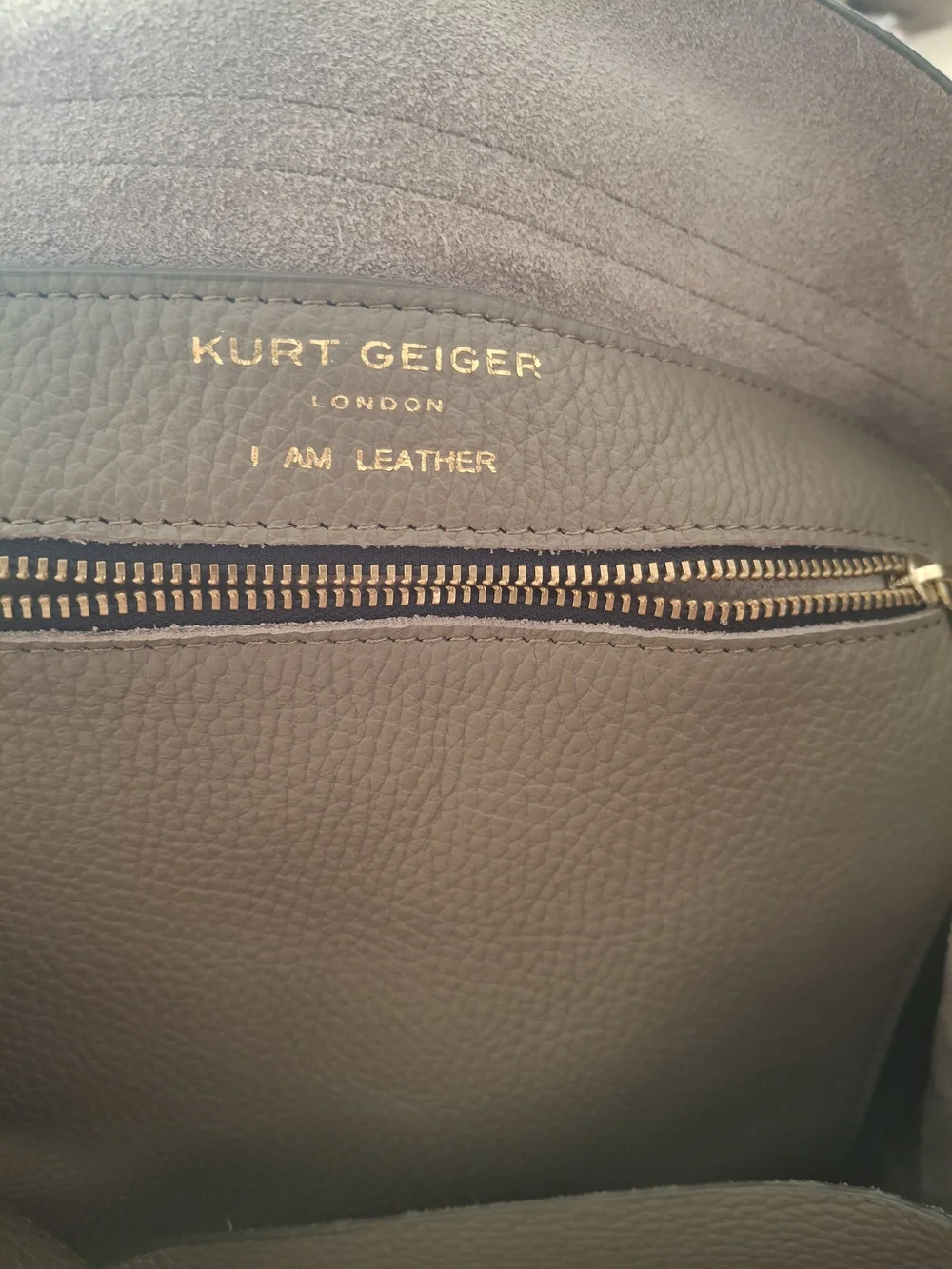 Kurt Geiger Pebbled Leather Tote in Taupe
